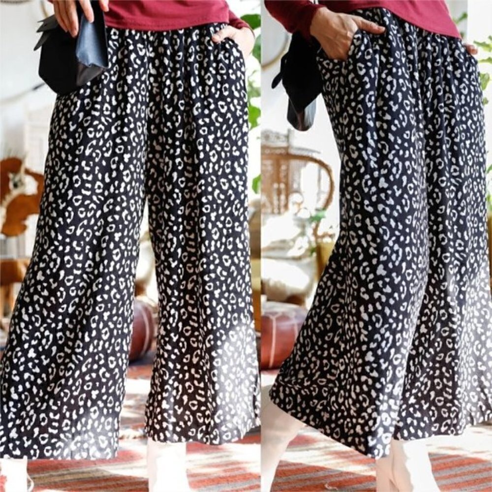 Wild Animal Print Wide Legged Pants